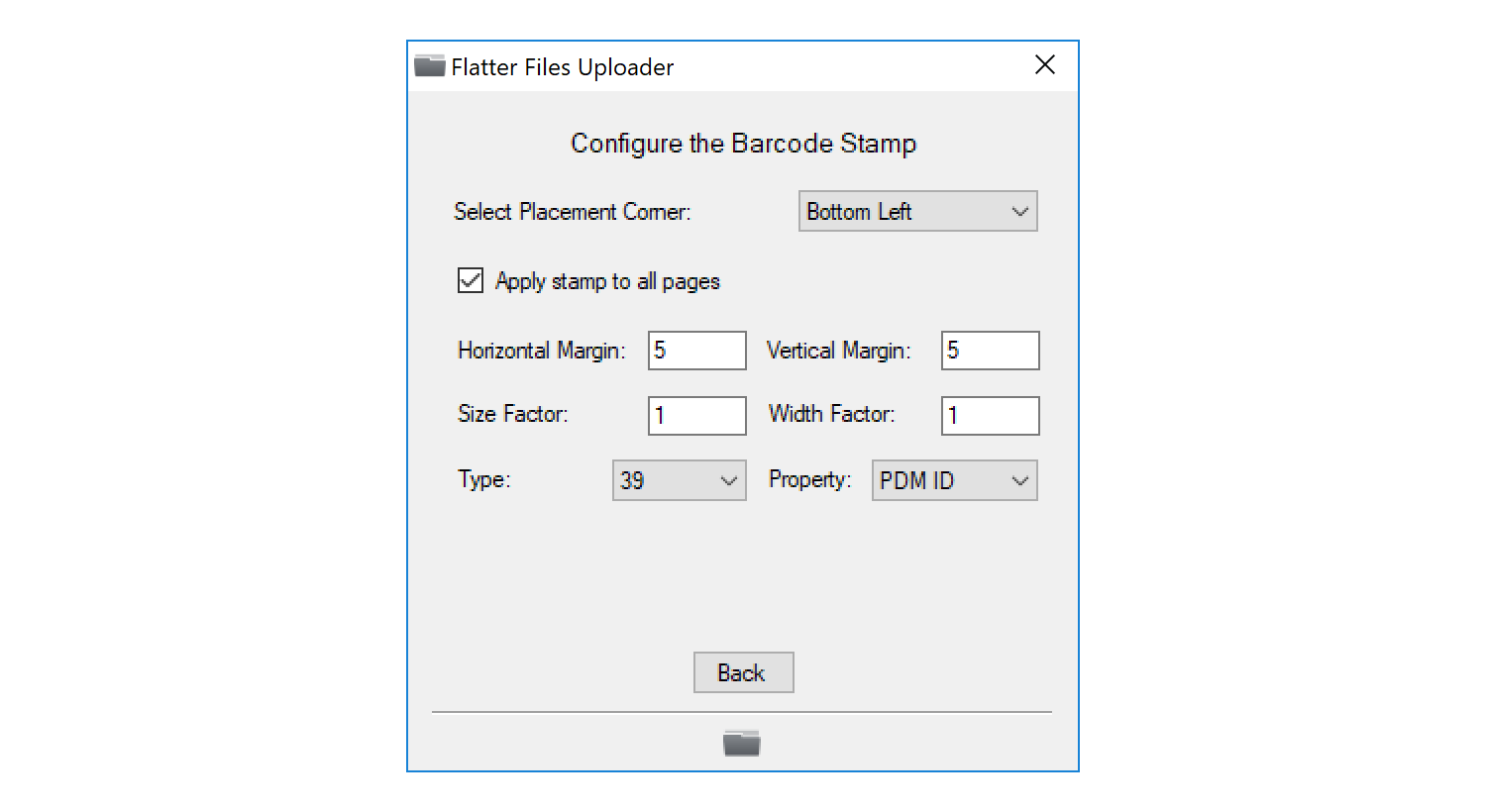 Stamp Barcode Options