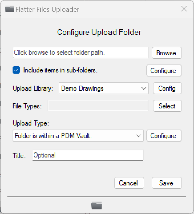 Uploader folder configuration
