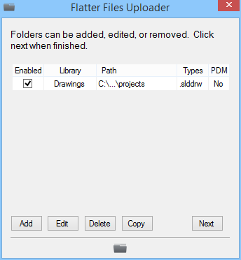 Uploader folder list